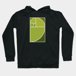 olive green fibonacci spiral Hoodie